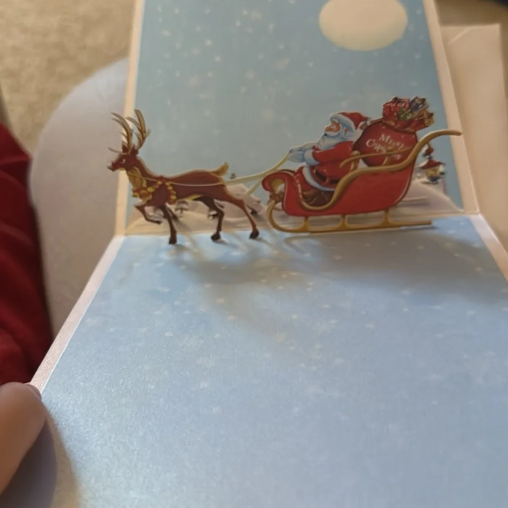 Merry Christmas 3D Blank Holiday Card Sealed Tree gifts presents